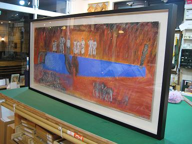 パステルドローイングの額装